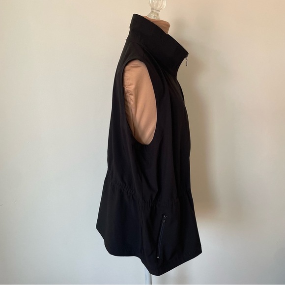 GUMP’S San Francisco Lagenlook Cinched Waist Zipper Front Polyester Vest EUC L - Picture 4 of 10